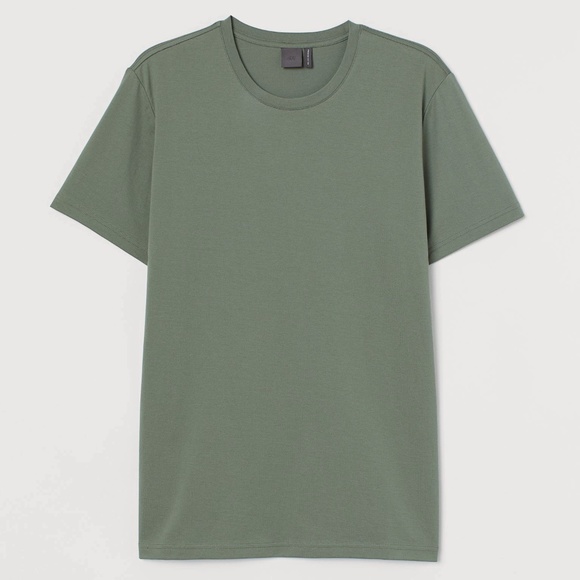 NEW - H&M Premium Cotton Tee - Sage Green - Picture 1 of 1